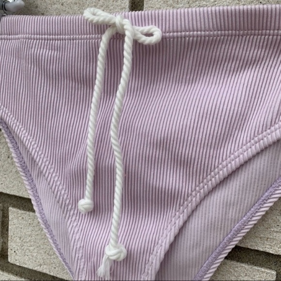 Nasty Gal Two Piece Lavender Ribbed Swim Suit - Picture 8 of 11